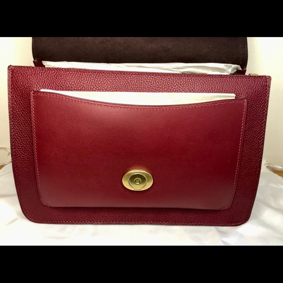S⭕️LD‼️NWT Coach Tabby Shoulder Bag in Deep Red - Picture 9 of 12